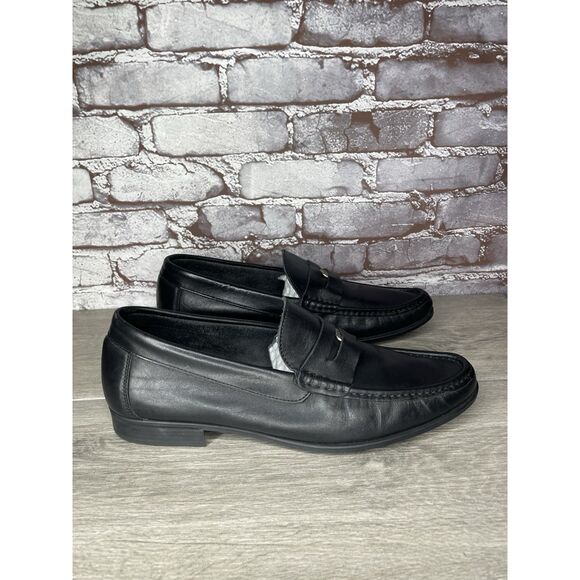 Isa Tapia Ayrton Black Leather Penny Loafers Dress Shoes Men’s Sz 45EU/12.5M US - Picture 3 of 16